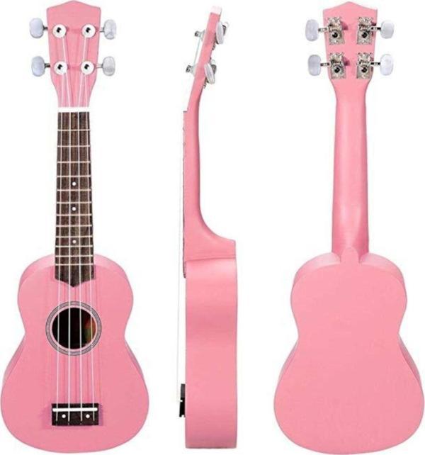 PUKA Uk-10 Soprano Boy Pembe Renk Çantalı Ukulele - Image 1