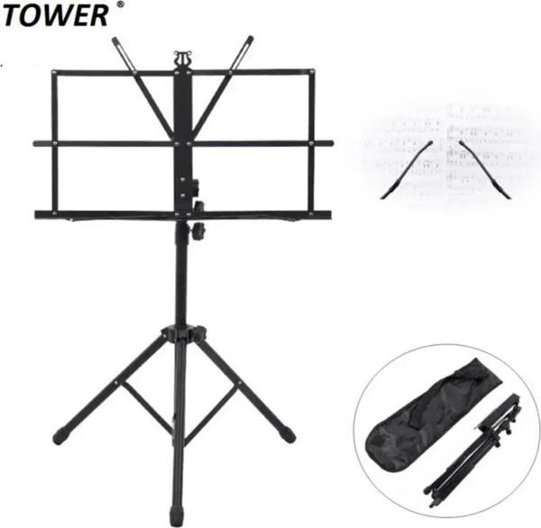 Tower Ns-10 Model Kalın Bacak Profesyonel Kaliteli Portatif Katlanır Çantalı Nota Sehpası - Image 1