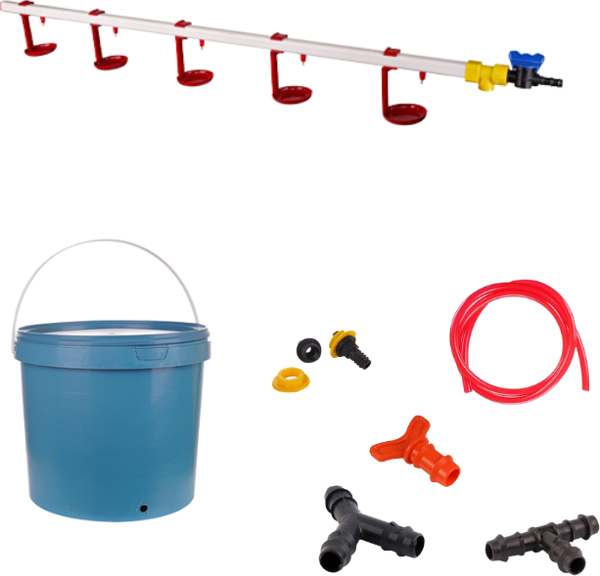 TavPet Nipel Tavuk Suluğu 20 Lt Depolu Askılı Çanaklı  (Set/19) - Image 1