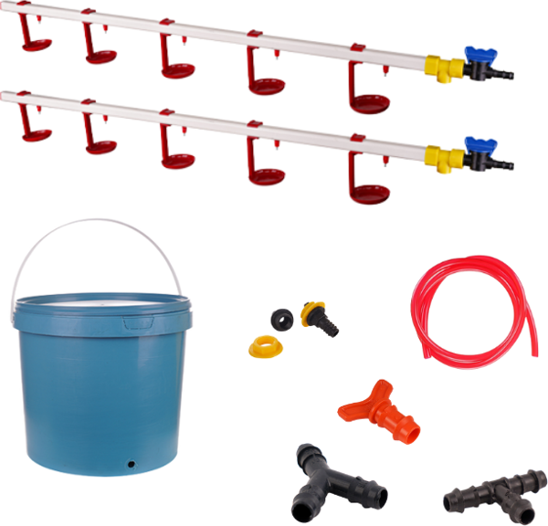 TavPet Nipel Tavuk Suluğu 20 Lt Depolu Askılı Çanaklı  (Set/20) - Image 1