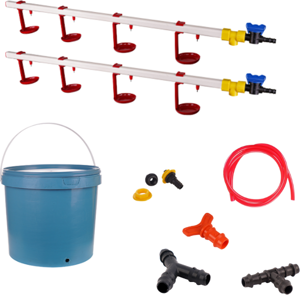 TavPet Nipel Tavuk Suluğu 20 Lt Depolu Askılı Çanaklı (Set/14) - Image 1