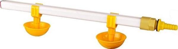 TavPet Civcivler İçin Eko Nipel Suluk Sistemi 40 Cm 2 Nipelli Küçük Yaylı Çanaklı - Image 1
