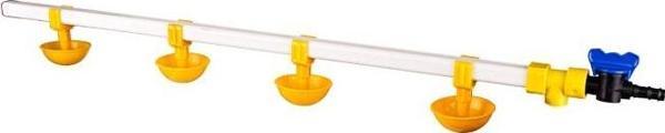 TavPet Civcivler İçin Nipel Suluk Sistemi 80 cm 4 Nipelli Küçük Yaylı Çanaklı - Image 1