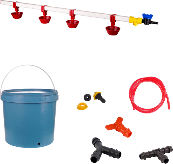 TavPet Nipel Tavuk Suluğu 20 Lt Depolu Yaylı Çanaklı ( Set-15 - Image 1