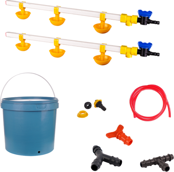TavPet Nipel Civciv Suluğu 20 Lt Depolu Küçük Yaylı Çanaklı (Set/28) - Image 1