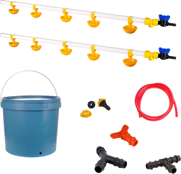 TavPet Nipel Civciv Suluğu 20 Lt Depolu Küçük Yaylı Çanaklı (Set/32) - Image 1