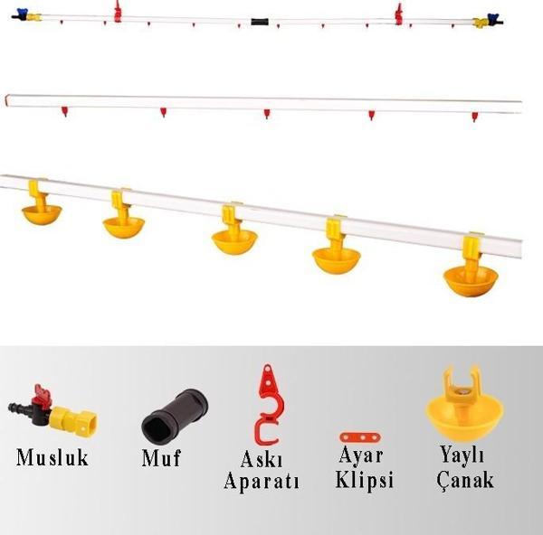 TavPet Nipel Suluk Sistemi 10 Metre Hat  Küçük Yaylı Çanaklı - Image 1