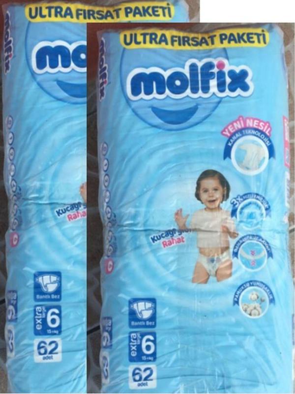 Molfix Bebek Bezi 6 Beden Ultra Fırsat Paketi 62 Adet X 2Li Toplam 124 Adet - Image 1