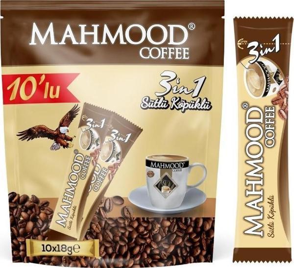 Mahmood Coffee 3’ü 1 Arada Sütlü Köpüklü Kahve 18 gr X 10 Adet - Image 1