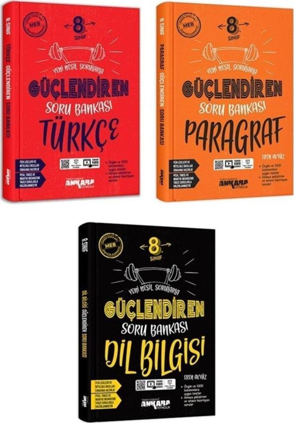 8. Sınıf Güçlendiren Soru Bankası Türkçe-Paragraf-Dil Bilgisi Set - Ankara Yayıncılık - Image 1