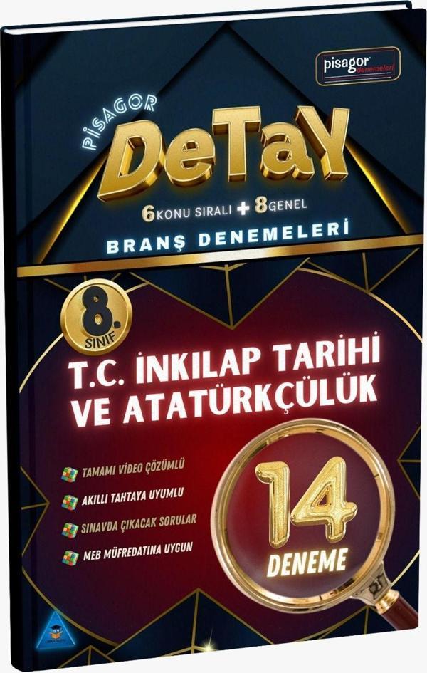 8. Sınıf Detay 14'lü İnkılap Tarihi ve Atatürkçülük Branş Denemeleri - Pisagor Yayınları - Image 1