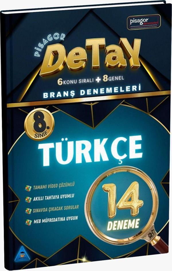 8. Sınıf Pisagor Detay 14'lü Türkçe Branş Denemeleri - Pisagor Yayınları - Image 1