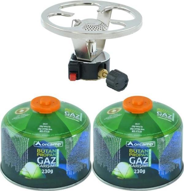 Orcamp Çakmaklı Siboplu Kartuş Ocak+2 Adet 230 gr Tüp KTS-230 ORC-003-A2 - Image 1