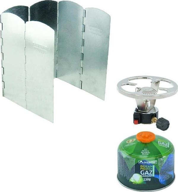 Orcamp Çakmaklı Siboplu Kartuş Ocak+230 gr Tüp+Rüzgarlık ORC-003-C1 - Image 1