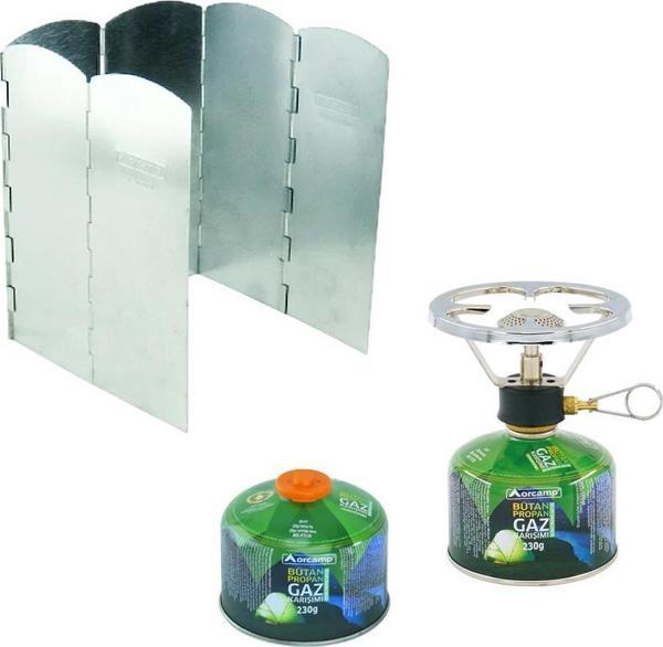 Orcamp Siboplu Kartuş Ocak+2 Adet 230 gr Tüp+Rüzgarlık ORC-002-C1 - Image 1