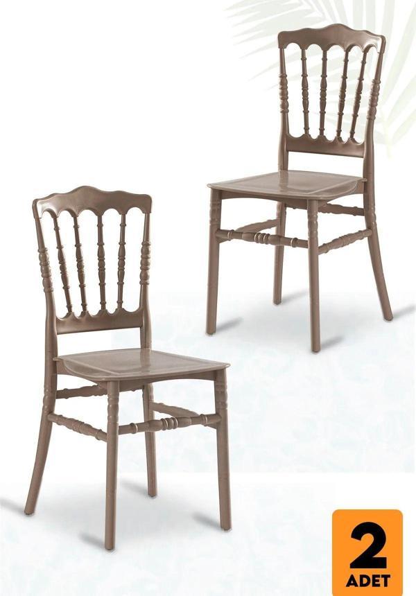 Modalife Home Miray 2 Adet Bahçe Balkon Mutfak Sandalye - Cappucino - Image 1