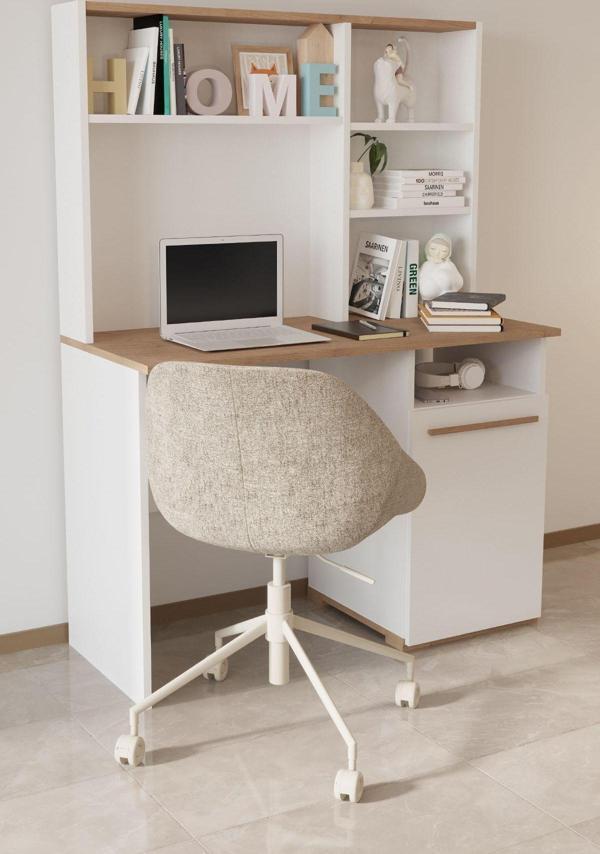 Sandalie Eva 50X110 Cm Çalışma Masası Bilgisayar Masası Ofis Ders Yemek Masası Beyaz - Image 1