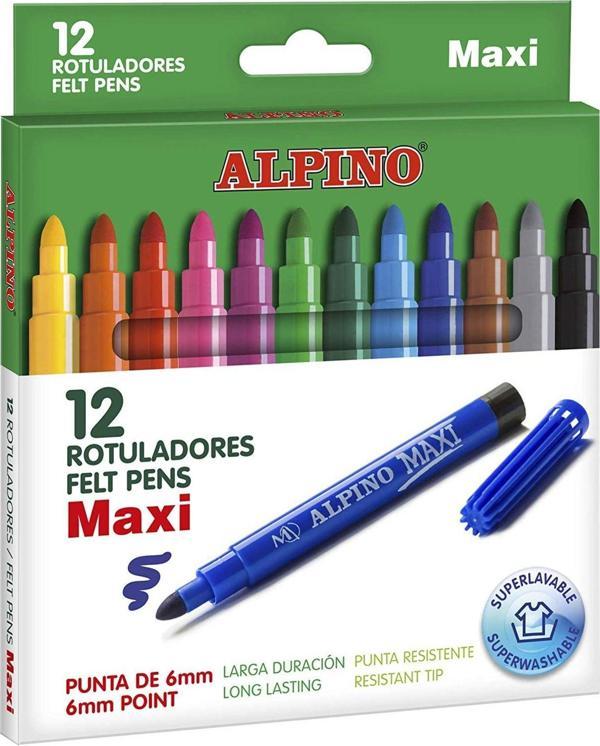 Cem Alpino Maxi Keçeli Kalem 12 Renk - LKM2642-6262 - Image 1