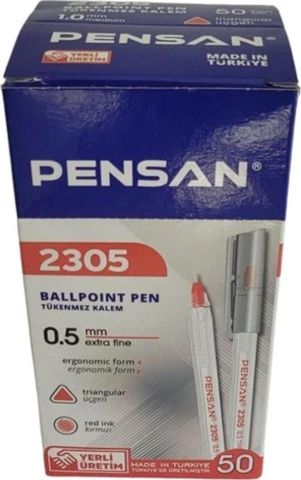 Pensan Büro Tükenmez Kalem 0.5 Mm. Kırmızı 50'li - Image 1