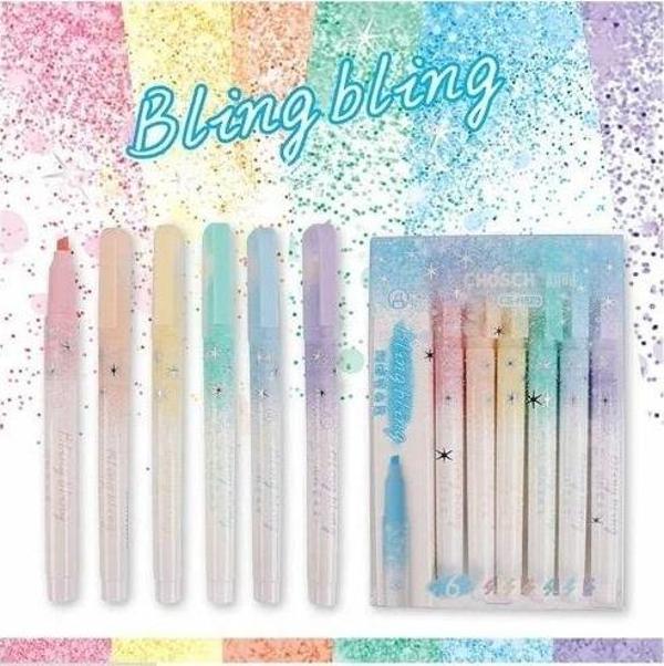 Chosch Fosforlu Kalem Simli Pastel Renkler 6"lı Cs-h823 - Image 1