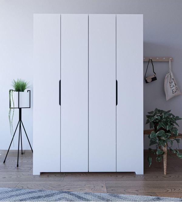 Vm Vertex Mobilya Monza 4 Kapılı Beyaz Gardırop Dolap 120 Cm - Image 1