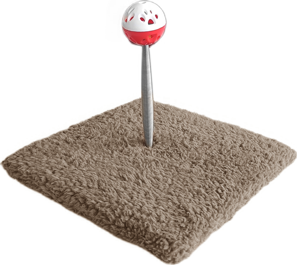 Yaylı Toplu Hacıyatmaz Kedi Aktivite Oyuncağı 16-20 cm Taba - Image 1