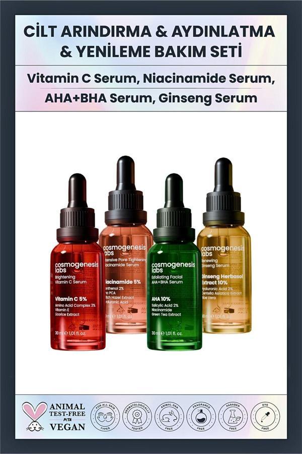Cosmogenesis Labs Antioksidan Koruyucu & Aydınlatıcı Vegan Cilt Serumu Bakım Seti - Image 1