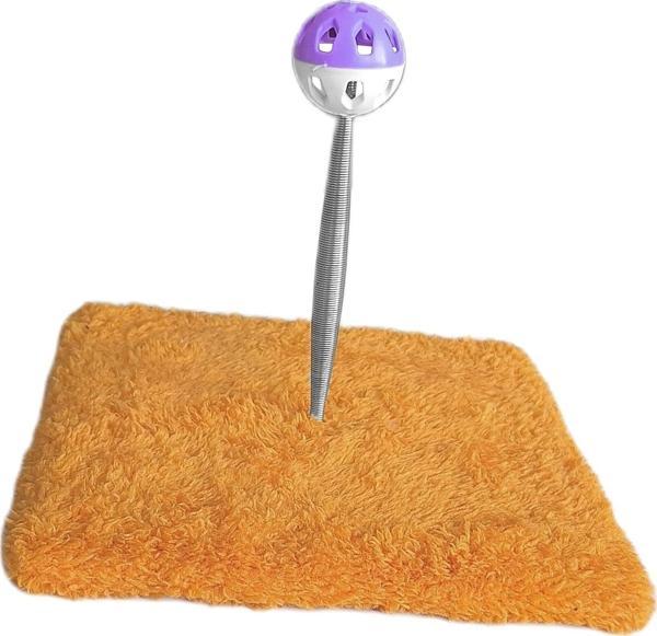 Yaylı Toplu Hacıyatmaz Kedi Aktivite Oyuncağı 16-20 cm Turuncu - Image 1