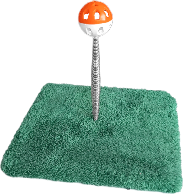 Yaylı Toplu Hacıyatmaz Kedi Aktivite Oyuncağı 16-20 cm Yeşil - Image 1