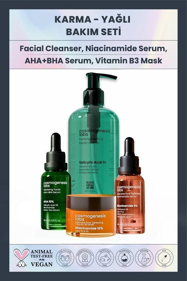Cosmogenesis Labs Karma & Yağlı Cilt Vegan Temel Cilt Bakım Seti - Image 1
