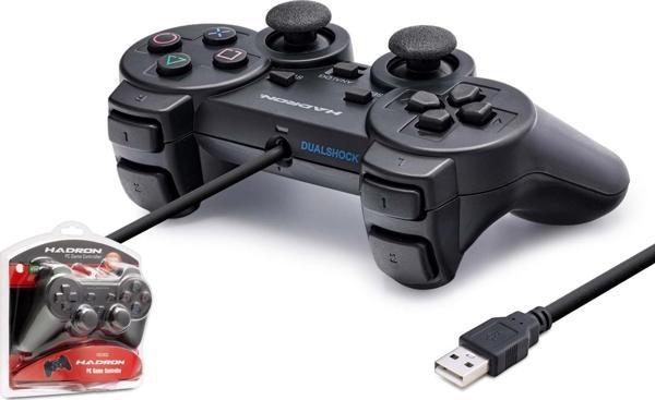 Hadron HD302 Analoglu Titreşimli 1.40mt USB Kablolu Bilgisayar Oyun Kolu - Siyah - Image 1