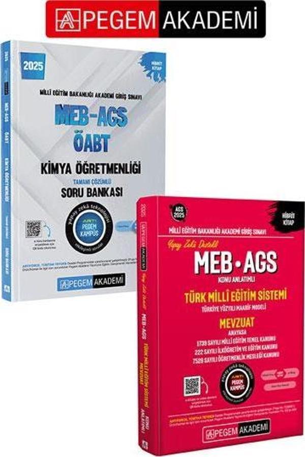 PEGEM AKADEMİ 2025 MEB-AGS-ÖABT Kimya Tamamı Çözümlü Soru Bankası  + 2025 MEB-AGS Konu Anlatımlı Tür - Pegem Akademi Yayıncılık - Image 1