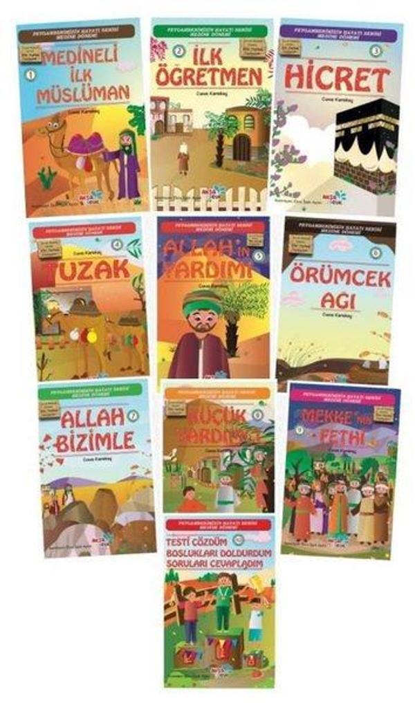 Çocuklar İçin Hikayelerle (sav) Peygamber Hayatı Medine Dönemi Seti - 10 Kitap Takım - Aksa Çocuk - Image 1
