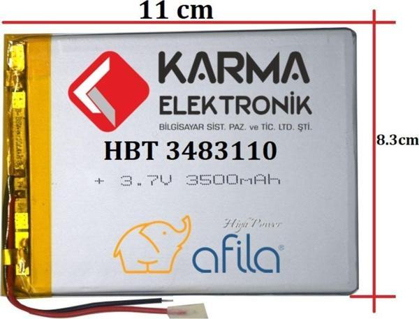 3.7V 3500mah Tablet Bataryası  HDT 3483110 (11 cm) - Image 1