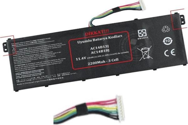 Acer Aspire ES1-572-35YZ Notebook Batarya - Pili / Ver.1 - 3 Cell / 11.4v - Image 1