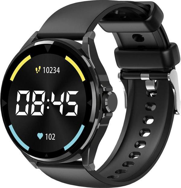 S-link W02 Dafit Uyumlu+ Bluetooth 1.28 Ekran 200mah Bataryalı Siyah Akıllı Saat/ Smart Watch - Image 1