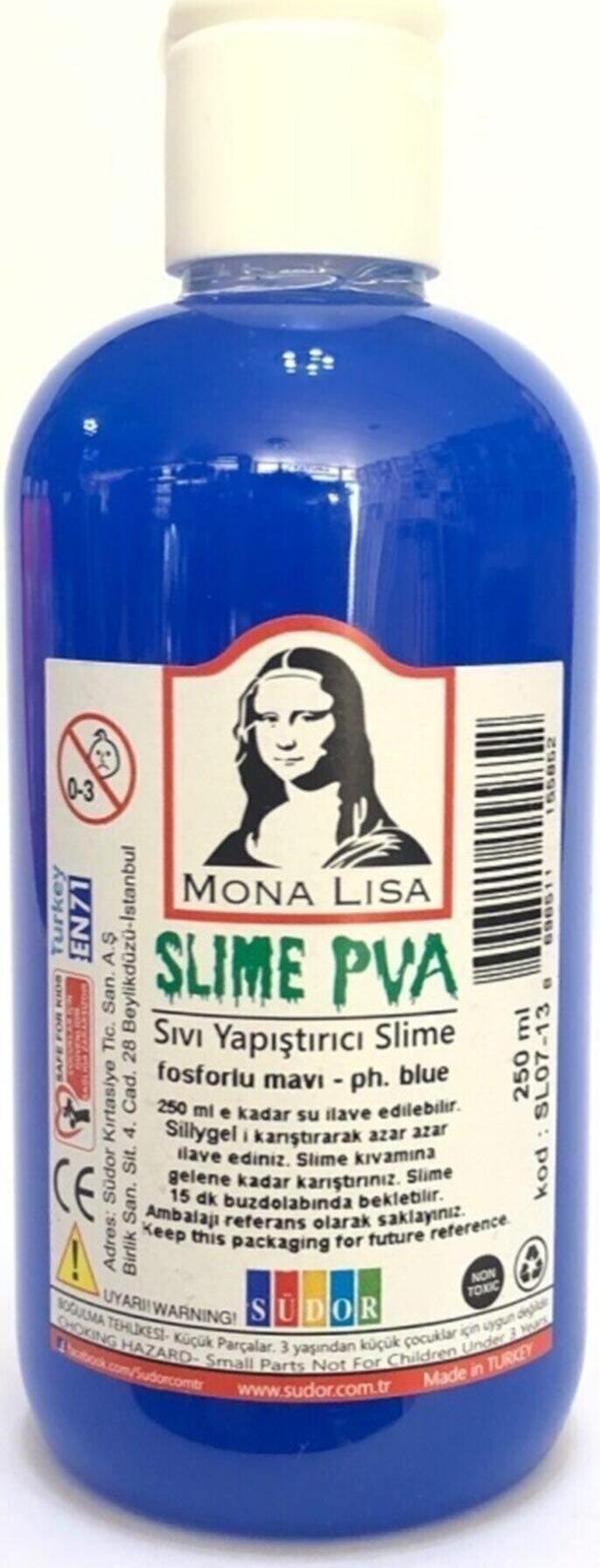 Südor Mona Lisa Slime Slaym Sıvı Yapıştırıcı Fosforlu Mavi 250Ml - Image 1