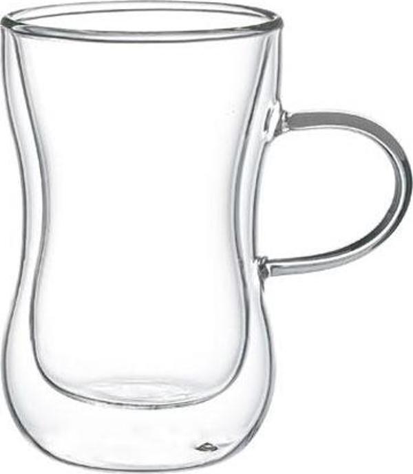 Leggno VETRO Borosilikat Çift Camlı Kulplu Çay Bardağı 150ML (2ad) - Image 1