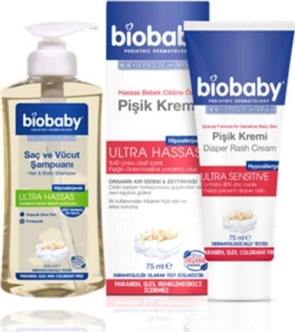Biobaby Hassas Bebek Cildine Özel Pişik Kremi 75-Ml + Bıobaby Saç Ve Vücut Şampuanı 500 Ml Set - Image 1