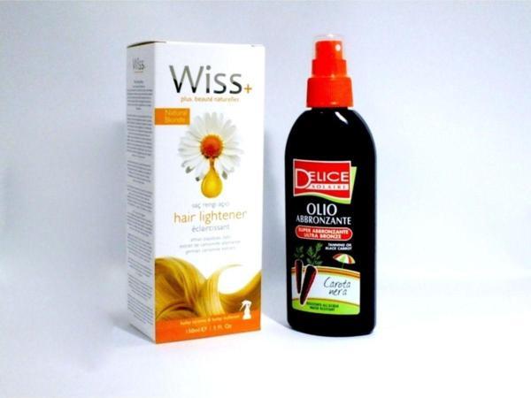 Wiss Plus Papatya Özlü Saç Rengi Açıcı Sprey 150 Ml Ve Delicé Bronzlaştırıcı Havuç Yağı Sprey 150Ml. - Image 1