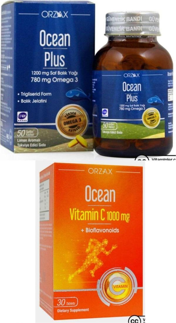 Ocean Plus Omega3 1200 Mg 50 Kapsül Ve Ocean C Vitamini 1000Mg 30 Tablet - Image 1