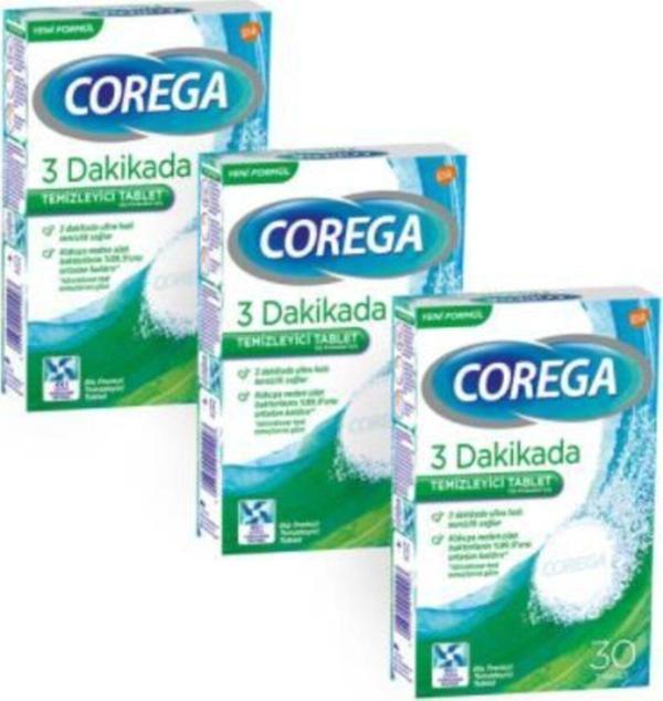 Corega Diş Protezi Temizleyici 30 Tablet | 3 Adet - Image 1