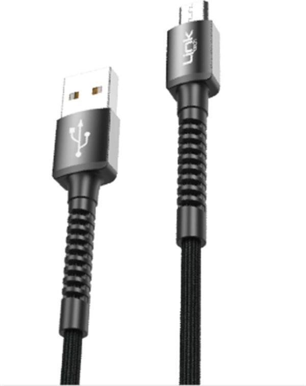 LİNKTECH USB-Micro 1M Şarj Data Kablosu 3A Siyah/Beyaz - Image 1