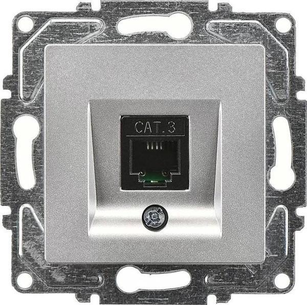 GÜNSAN EQONA GÜMÜŞ NÜMERİS TELEFON PRİZİ CAT3 MEKANİZMA - Image 1
