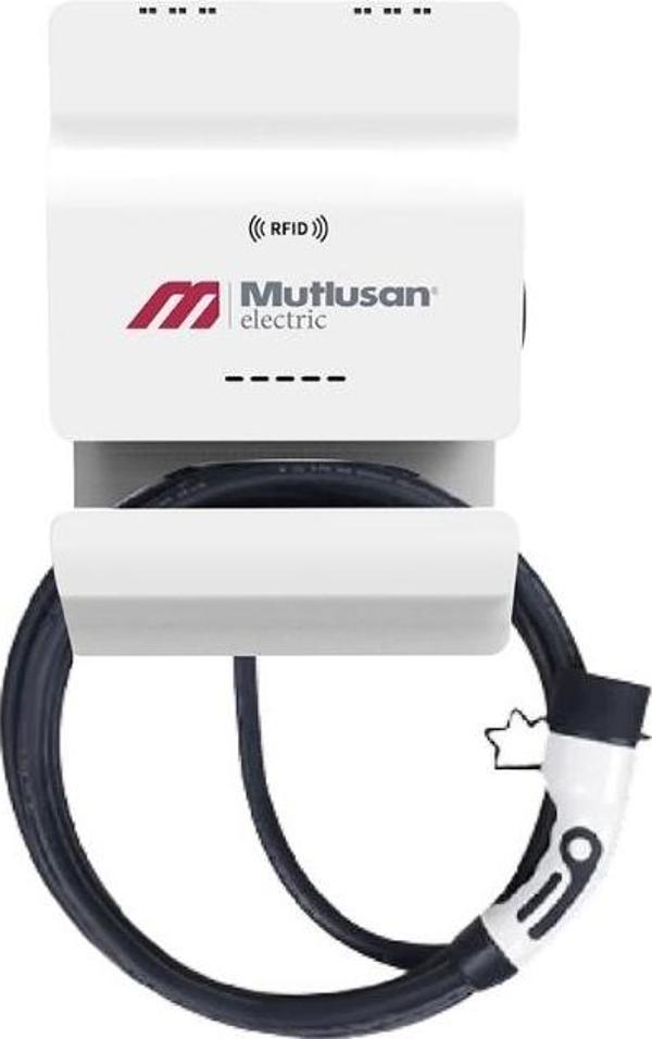 MUTLUSAN 400v Giriş 3Faz 22kW RFID Kart Okuyuculu Duvar Tipi Soketli 5M Kablolu Şarj Ünitesi - Image 1