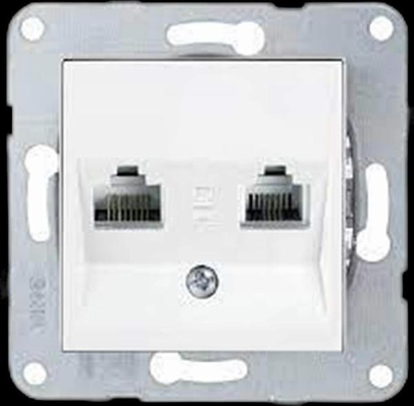 VİKO KARRE / MERIDIAN BEYAZ İKİLİ NÜMERİS TELEFON PRİZİ - Image 1