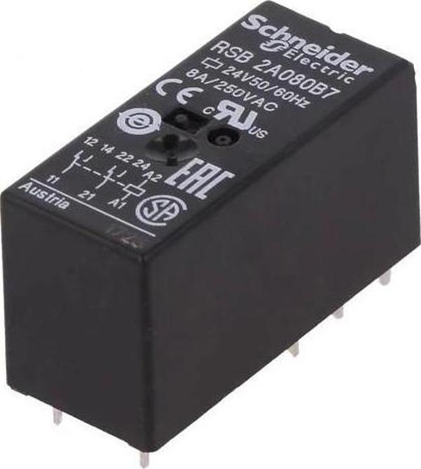 SCHNEİDER 2 KUTUPLU 24V AC 8A 8 PİNLİ ROLE - Image 1