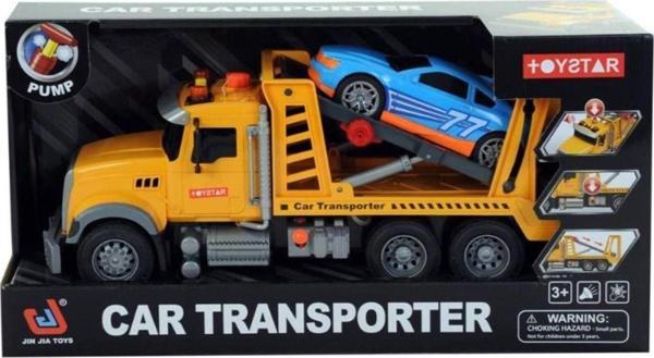 Can-Em Oyuncak Can-Em Araba Taşıyıcı Sarı 40 Cm Damperli Kamyon Car Transporter - Image 1