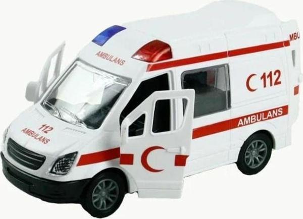 Milky Ada Toys Sürtmeli Ambulans İtfaiye Polis Jandarma Araçları 1:32 Ölçek - Image 1