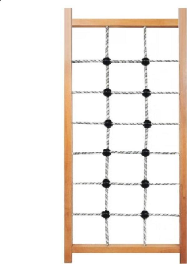 Edutoys Tırmanma Merdiveni - Egzersiz Jimnastik Barı - Örgülü Ahşap Merdiven - 190X80 Cm - Image 1